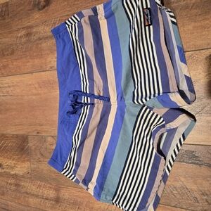 Patagonia Multu Colored Striped Athletic Shorts Wavebarer Board Short 5 Inch